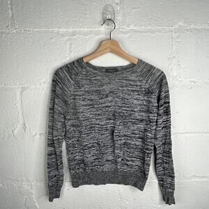 Aritzia Babaton Women's Space Dye Raglan Long Sleeve Sweater Black Gray XS